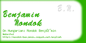 benjamin mondok business card